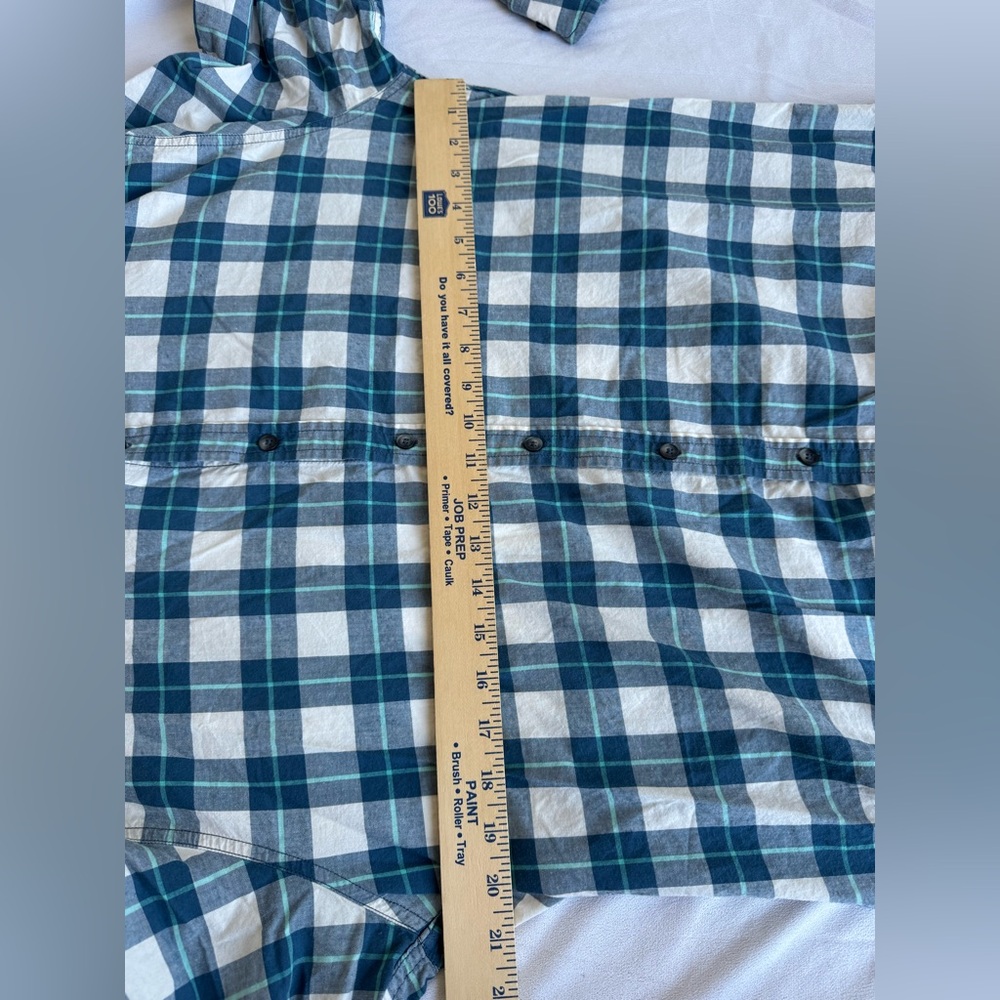 Marine Layer Tahoe Flannel Shirt Men Large Blue Green plaid button down cotton - Picture 8 of 8